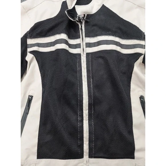 Wicked Stock Bike JacketMens 2XL Black White Armored Motorcycle Protective